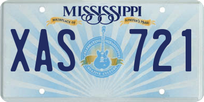 MS license plate XAS721