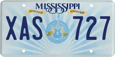 MS license plate XAS727