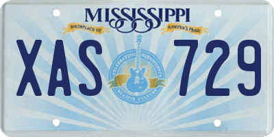 MS license plate XAS729