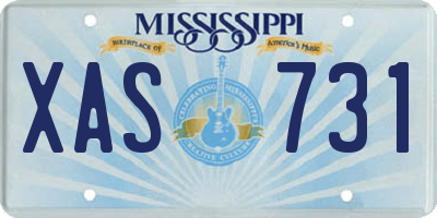 MS license plate XAS731