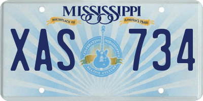MS license plate XAS734