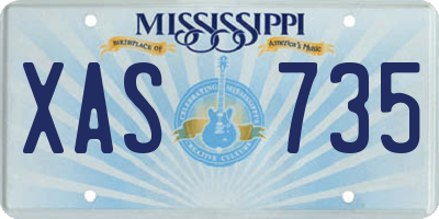 MS license plate XAS735
