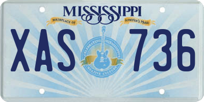 MS license plate XAS736