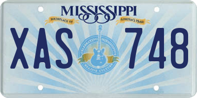 MS license plate XAS748