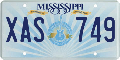 MS license plate XAS749