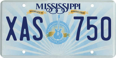 MS license plate XAS750