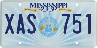 MS license plate XAS751