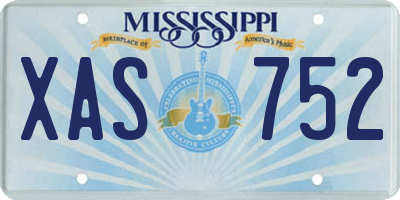 MS license plate XAS752