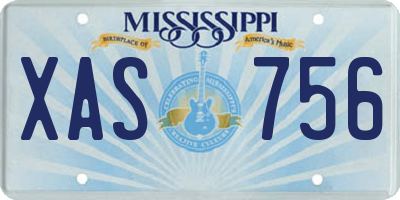 MS license plate XAS756