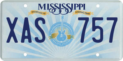 MS license plate XAS757