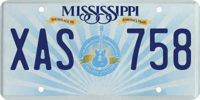 MS license plate XAS758