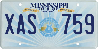 MS license plate XAS759