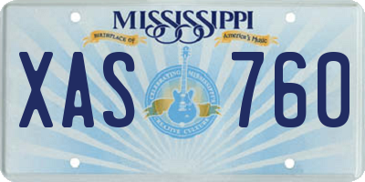 MS license plate XAS760