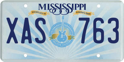 MS license plate XAS763