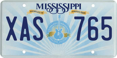 MS license plate XAS765