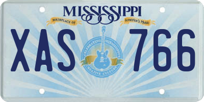 MS license plate XAS766