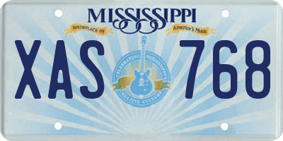 MS license plate XAS768
