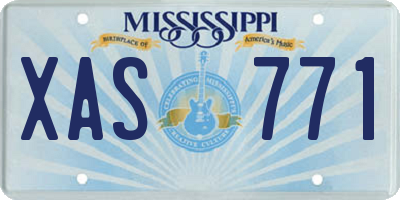 MS license plate XAS771