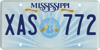 MS license plate XAS772