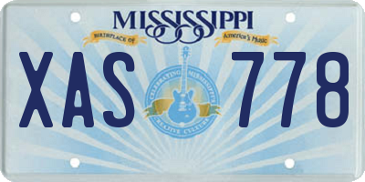 MS license plate XAS778