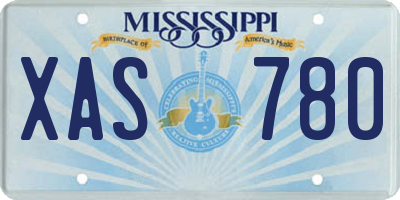MS license plate XAS780