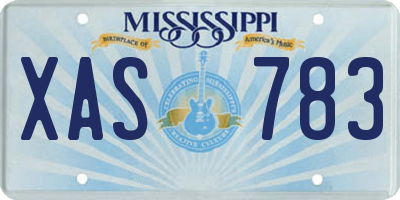 MS license plate XAS783