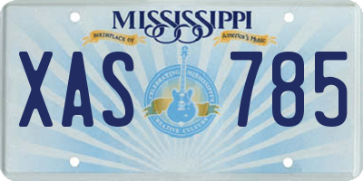 MS license plate XAS785