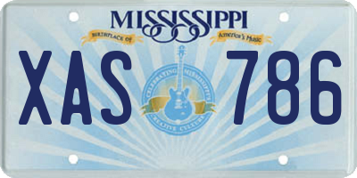 MS license plate XAS786