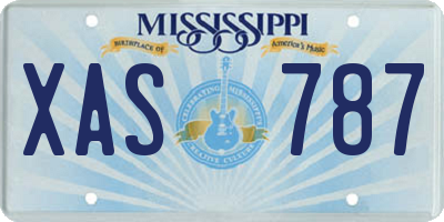 MS license plate XAS787