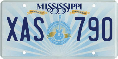 MS license plate XAS790