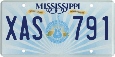 MS license plate XAS791