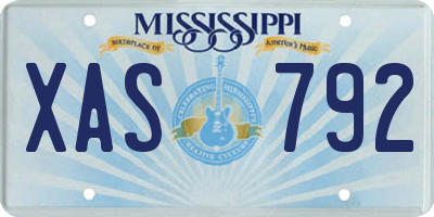 MS license plate XAS792