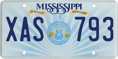 MS license plate XAS793