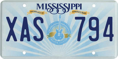MS license plate XAS794