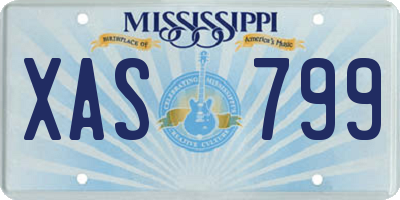 MS license plate XAS799