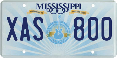 MS license plate XAS800