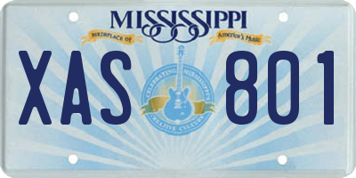 MS license plate XAS801