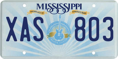 MS license plate XAS803