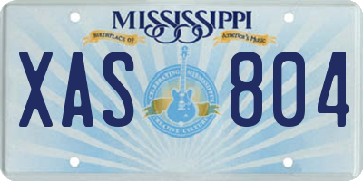 MS license plate XAS804