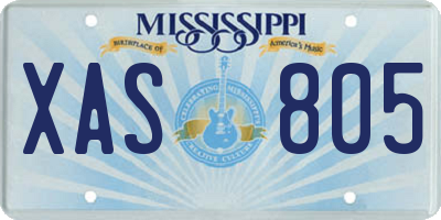 MS license plate XAS805