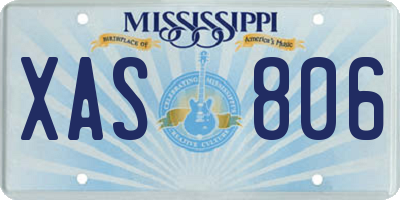 MS license plate XAS806