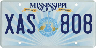 MS license plate XAS808