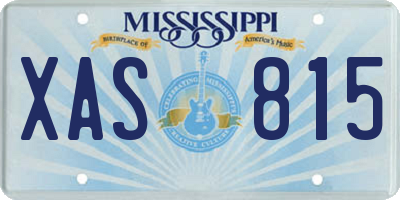 MS license plate XAS815