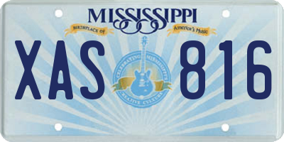 MS license plate XAS816