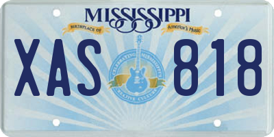 MS license plate XAS818