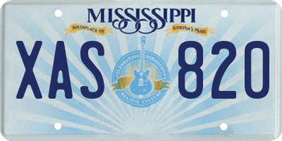 MS license plate XAS820