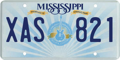 MS license plate XAS821