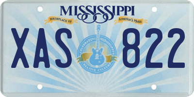 MS license plate XAS822