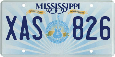 MS license plate XAS826