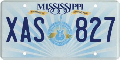 MS license plate XAS827